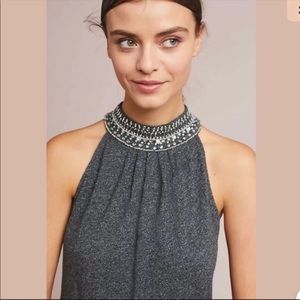 Anthropologie Vanessa Virginia Mock Neck Tank Gray